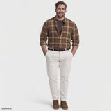 BIG & TALL STRATTON FLANNEL BUTTON-DOWN SHIRT - SEAL BROWN