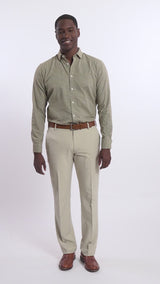 TRAVELER FLAT FRONT CHINO PANT - PLAZA TAUPE HEATHE