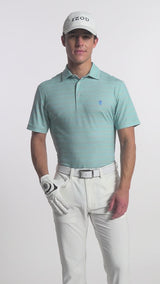 GOLF SWINGFLEX ELITE STRIPE POLO - LIMPET SHELL