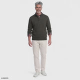 MARLED BUTTON MOCK-NECK SWEATER - SMOKE PEARL HTHR