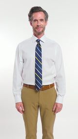ROYAL TEXTURE BUTTON DOWN DRESS SHIRT - BRIGHT WHITE