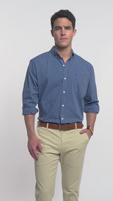 PERFORMANCE COMFORT LONG SLEEVE BUTTON DOWN SHIRT - RIVIERA