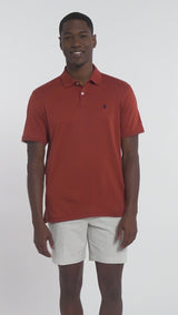 INTERLOCK SHORT 
SLEEVE POLO - BURNT HENNA