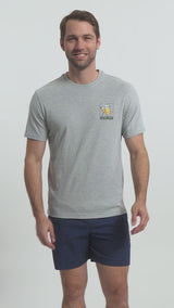 SALTWATER SHORT SLEEVE GRAPHIC TEE - LT GREY HTHR