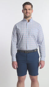 BIG & TALL PERFORMANCE COMFORT LONG SLEEVE PLAID BUTTON DOWN SHIRT - FAIRY TALE
