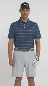 GOLF SWINGFLEX ELITE STRIPE POLO - NAVY BLAZER