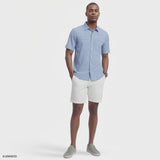Izod Mens Shirt Sunshield Performance Short Sleeve Button Down Shirt Blue 