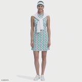 L’ACEY ZIP COURT PRINTED DRESS - ARUBA BLUE