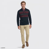 FAIR ISLE QUARTER-ZIP SWEATER - NAVY BLAZER