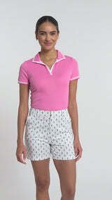 CYDNEY JOHNNY COLLAR POLO - SACHET PINK