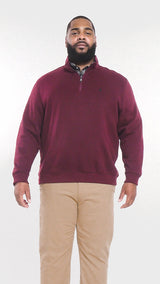 BIG & TALL ADVANTAGE PERFORMANCE QUARTER ZIP FLEECE - VELVET MAROON