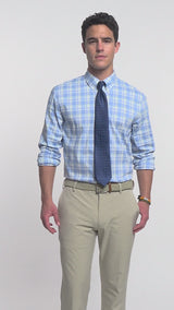 ALL OVER STRETCH BUTTON DOWN DRESS SHIRT SLIM - MOONLIGHT JADE