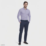 ROYAL TEXTURE L/S BUTTON-DOWN DRESS SHIRT - GRAPE MIST