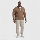 BIG & TALL SHAKER FLEECE JACKET - CAMEL HTHR