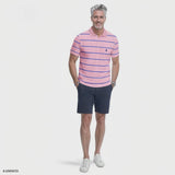 ADVANTAGE PERFORMANCE STRIPED POLO - SACHET PINK