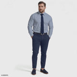BIG & TALL ROYAL TEXTURE BUTTON-DOWN DRESS SHIRT - BRIGHT COBALT