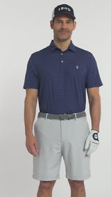 GOLF SWINGFLEX ELITE PRINTED POLO - MEDIEVAL BLUE