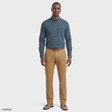PERFORMANCE COMFORT PLAID BUTTON-DOWN SHIRT - MEDITERRANEA