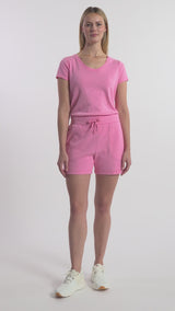 SHARA PULL-ON SLUB SHORT - SACHET PINK