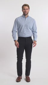 PERFORMANCE FLAT FRONT CHINO PANTS SLIM - BLACK