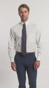 ALL-OVER STRETCH BUTTON-DOWN DRESS SHIRT (BUTTON DOWN COLLAR) - WHITE