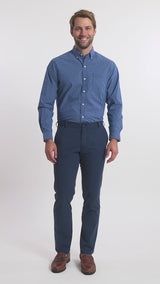 SALTWATER FLAT FRONT CHINO PANT - CADET NAVY