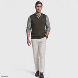 CABLE KNIT SWEATER VEST - CARBON HTHR