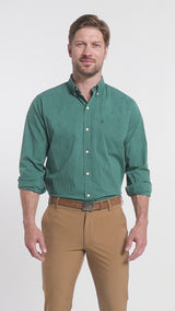 PERFORMANCE COMFORT LONG SLEEVE BUTTON DOWN SHIRT - FIR