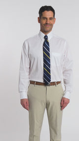 PINPOINT OXFORD BUTTON DOWN DRESS SHIRT - BRIGHT WHITE