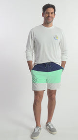 SALTWATER BEACH PERFORMANCE SWIM TRUNK - BEACH GLASS