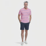 ADVANTAGE PERFORMANCE STRIPED POLO - SACHET PINK
