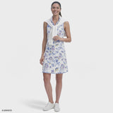 L’ACEY ZIP COURT PRINTED DRESS - BRIGHT WHITE
