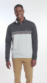 ADVANTAGE PERFORMANCE COLORBLOCK QUARTER ZIP FLEECE - BLACK