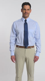 PINPOINT OXFORD BUTTON DOWN DRESS SHIRT - TH LIGHT BLUE