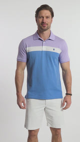 ADVANTAGE PERFORMANCE SHORT SLEEVE STRIPE POLO - VIOLA