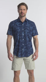 SUNSHIELD PERFORMANCE SHORT SLEEVE PRINTED SHIRT - MEDIEVAL BLUE