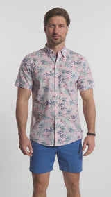 DOCKSIDE SHORT SLEEVE CHAMBRAY PRINTS - NOSEGAY