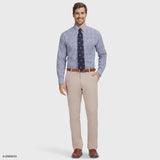 Izod Mens Dress Shirt All Over Stretch Long Sleeve Plaid Button Down Dress Shirt Blue 