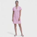 SARA S/S PRINTED DRESS - OPERA MAUVE