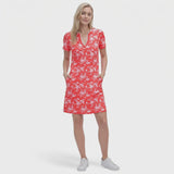 SARA S/S PRINTED DRESS - SUGAR CORAL