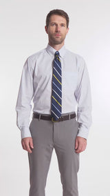ALL-OVER STRETCH PRINTED BUTTON-DOWN DRESS SHIRT - TH JAB BLUE