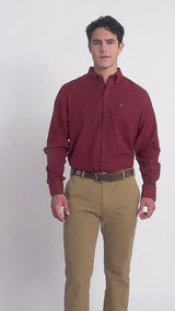 STRATTON FLANNEL LONG SLEEVE 
BUTTON DOWN SHIRT - SUNDRIED TOMATO
