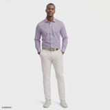 ROYAL TEXTURE L/S BUTTON-DOWN DRESS SHIRT - PASTEL LILAC