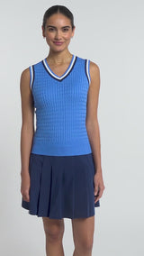CALLIE CABLE KNIT VEST - LITTLE BOY BLUE