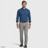 PERFORMANCE COMFORT PLAID BUTTON-DOWN SHIRT - BRIGHT COBALT