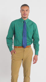 ALL OVER STRETCH BUTTON DOWN DRESS SHIRT - PACIFIC