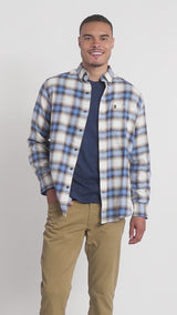 STRATTON FLANNEL LONG SLEEVE 
BUTTON DOWN SHIRT - TRUE NAVY