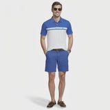 ADVANTAGE PERFORMANCE STRIPED POLO - CORNFLOWER BLUE