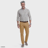 PERFORMANCE COMFORT PLAID BUTTON-DOWN SHIRT - ZINFANDEL