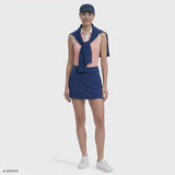 ALLY PRINTED SLEEVELESS POLO - FRESH SALMON